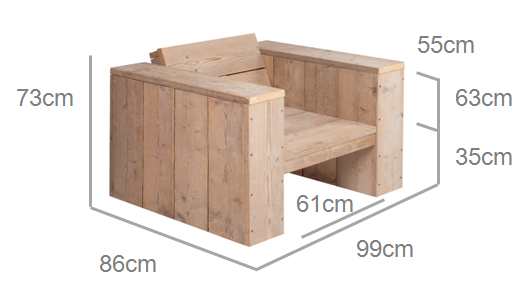 deeltje Kloppen Vloeibaar Tuinstoel bouwtekening, luxe loungefauteuil van steigerhout. -  Bouwtekeningen voor steigerhout en pallets.