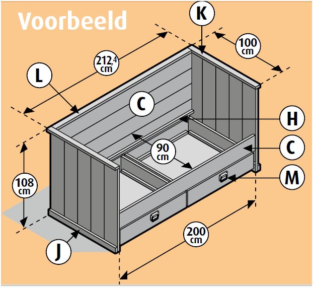 Betere Bankbed met lades, gratis bouwtekening voor steigerhout. NL-08