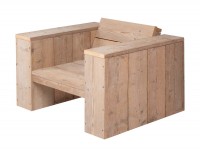 Maak deze tuinstoel zelf met de eenvoudige bouwtekening voor steigerhout, een loungestoel voor binnen en buiten.